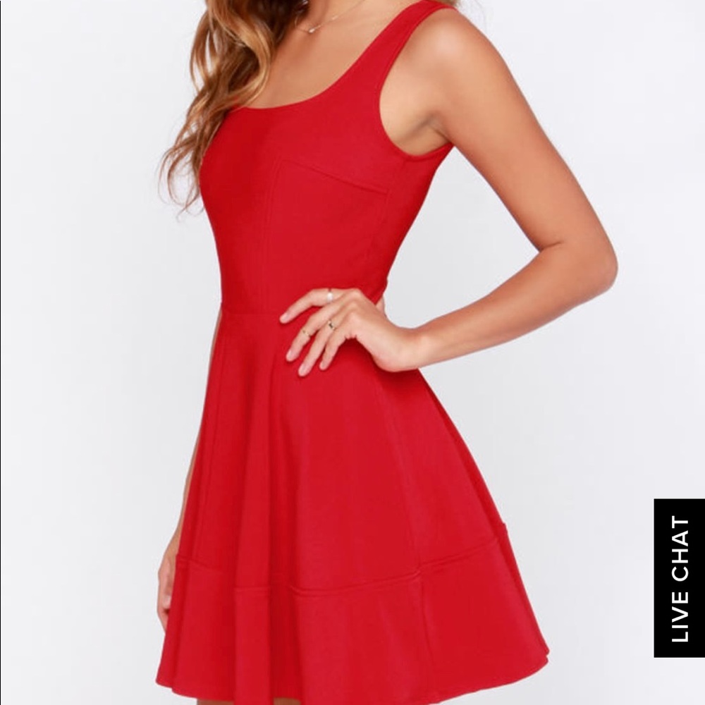 LuLu’s “Home Before Daylight Red Dress”